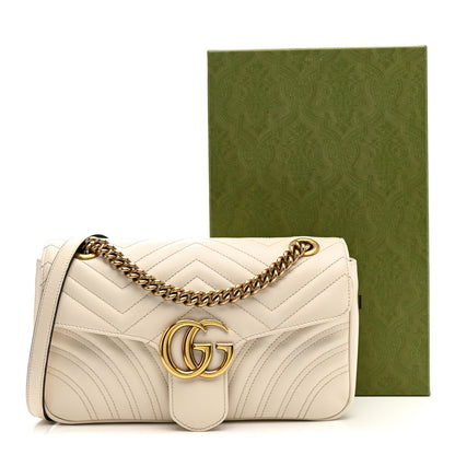 Gucci Calfskin Matelasse Small GG Marmont Shoulder Bag White 13 of 13