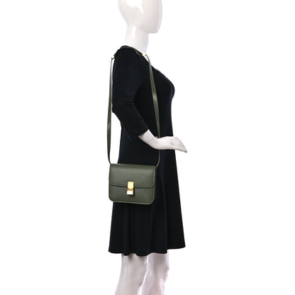 Celine Liege Calfskin Teen Classic Box Flap Bag Light Khaki 3 of 10