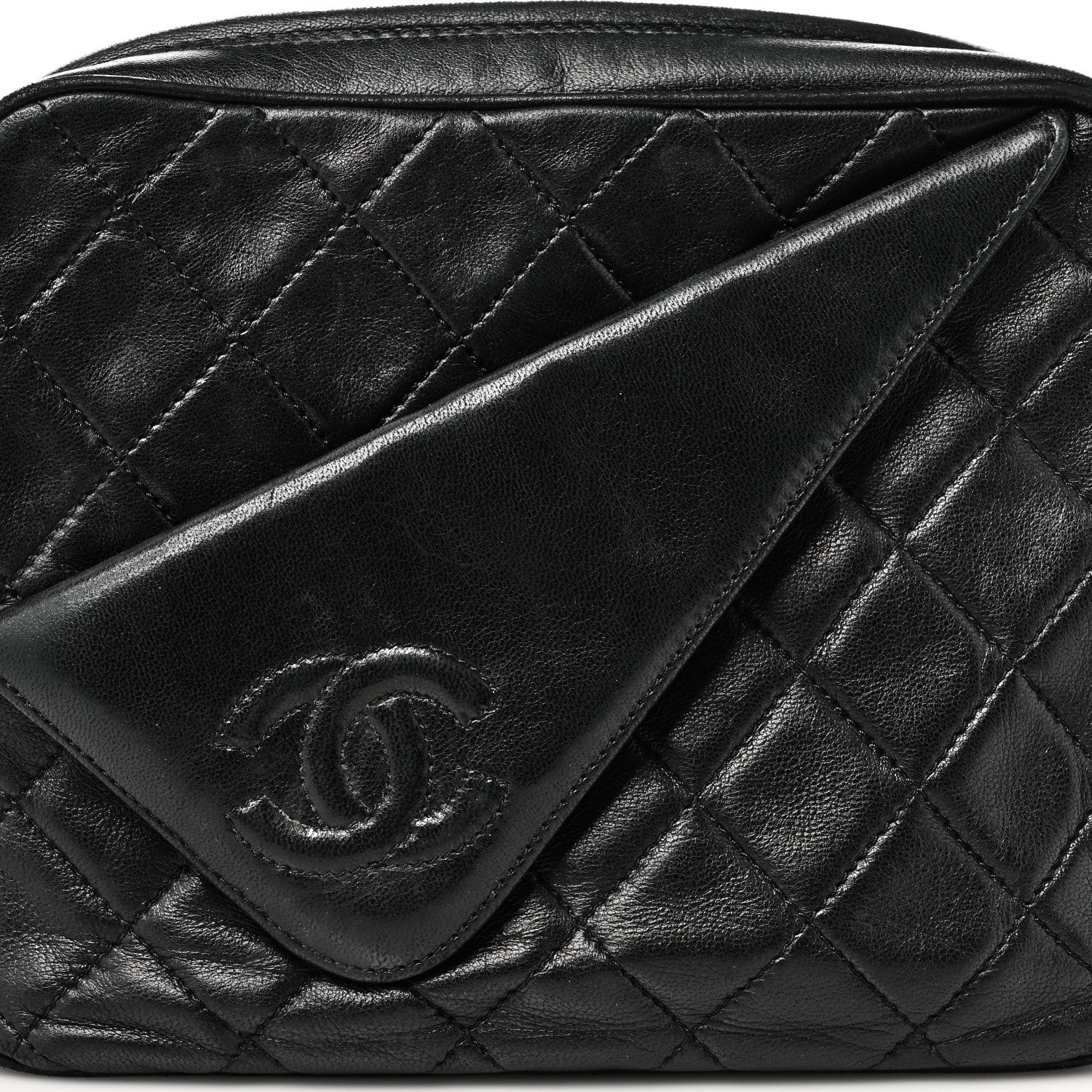 Chanel Lambskin Quilted CC Tassel Camera Case Black 9 of 14