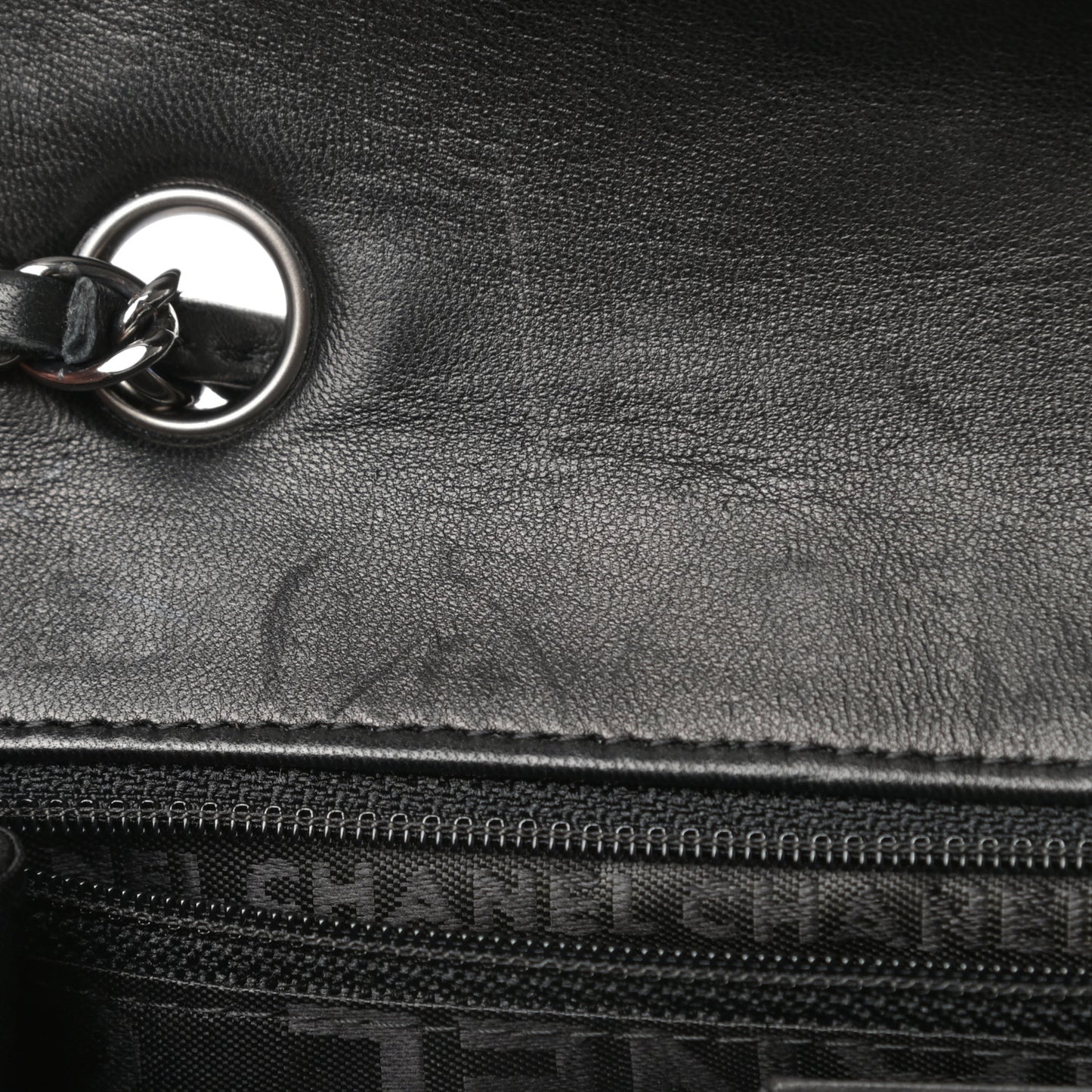 Lambskin Mini Lady Graphic Flap Black