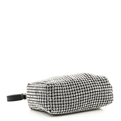 Alexander Wang Mesh Crystal Rhinestone Mini Heiress Pouch Black Silver 4 of 8