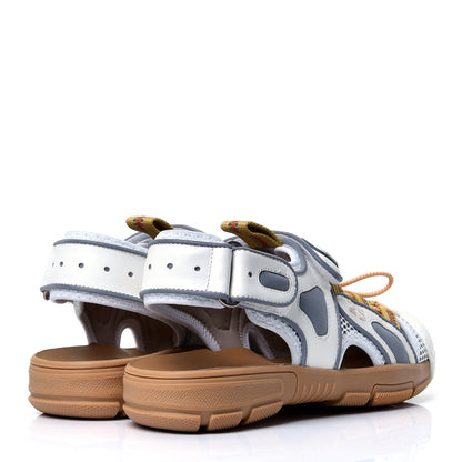 Gucci Mesh Fabric Tinsel Sport Sandals 35.5 White Silver 4 of 10