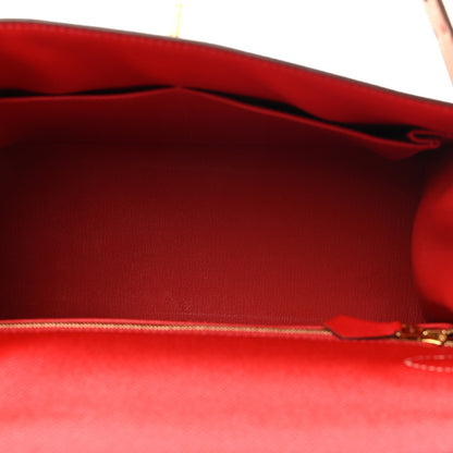 Hermes Epsom Horseshoe Kelly Sellier 28 Rouge Casaque Trench 5 of 10
