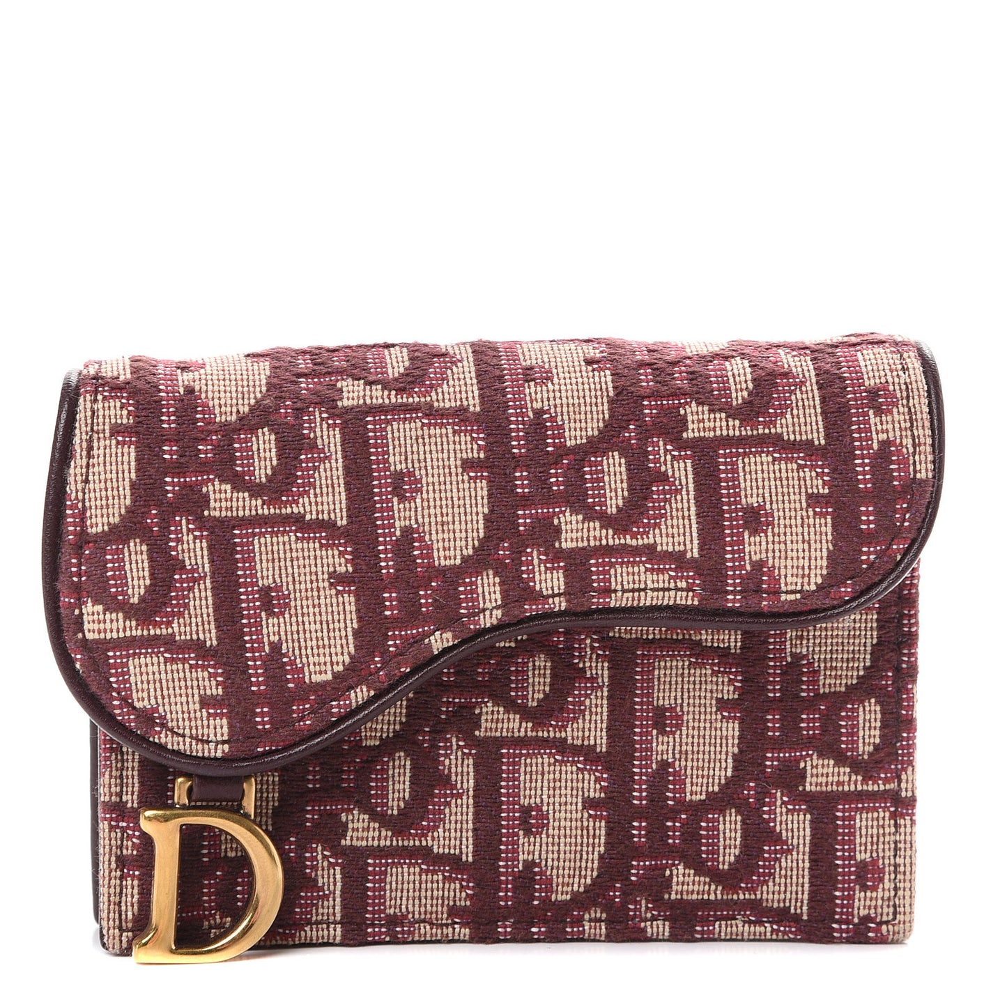 Oblique Saddle Card Holder Bordeaux