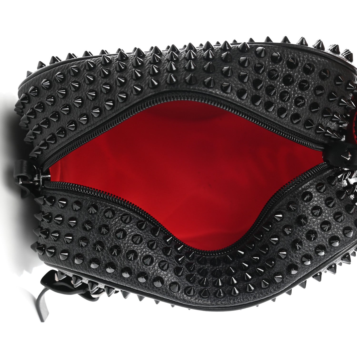 Christian Louboutin Calfskin Spikes Mens Blaster Toiletry Bag Black 5 of 6