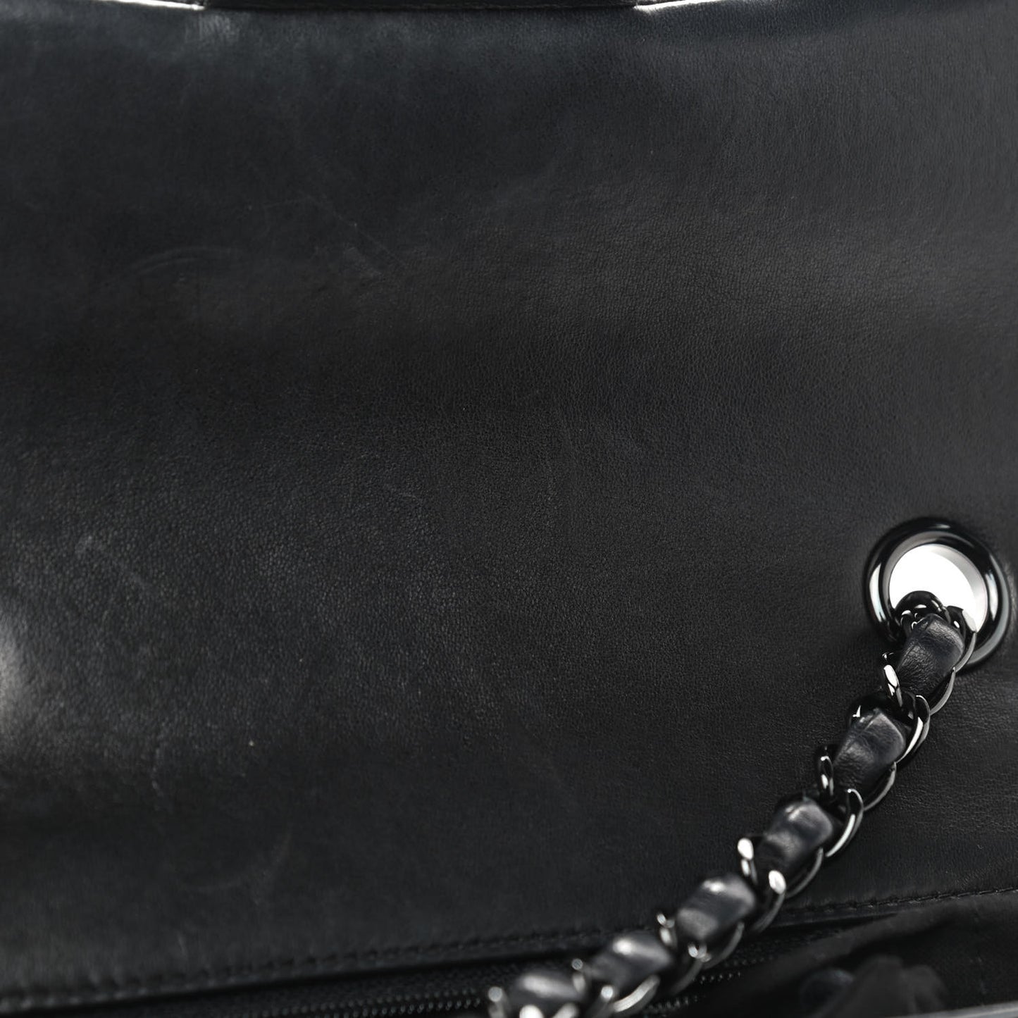 Lambskin Chevron Quilted Mini Rectangular Flap So Black