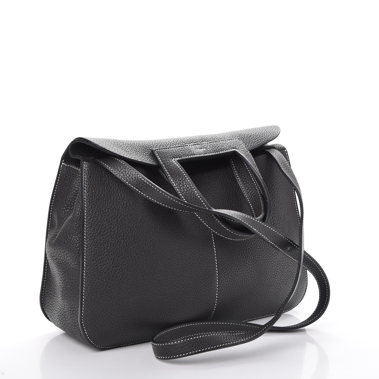 Hermes Taurillon Clemence Halzan 31 GM Black 4 of 10