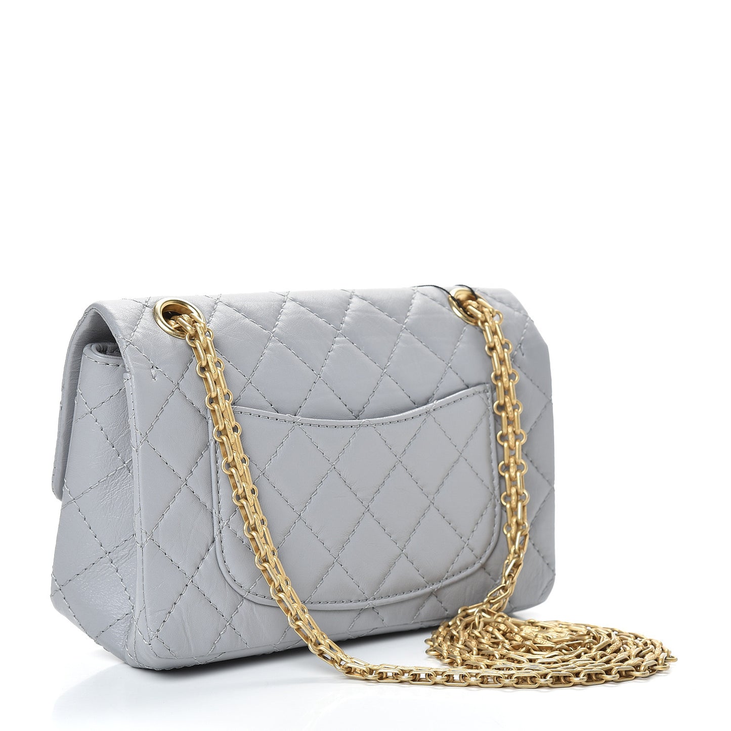 Aged Calfskin Quilted 2.55 Reissue Mini Flap Grey