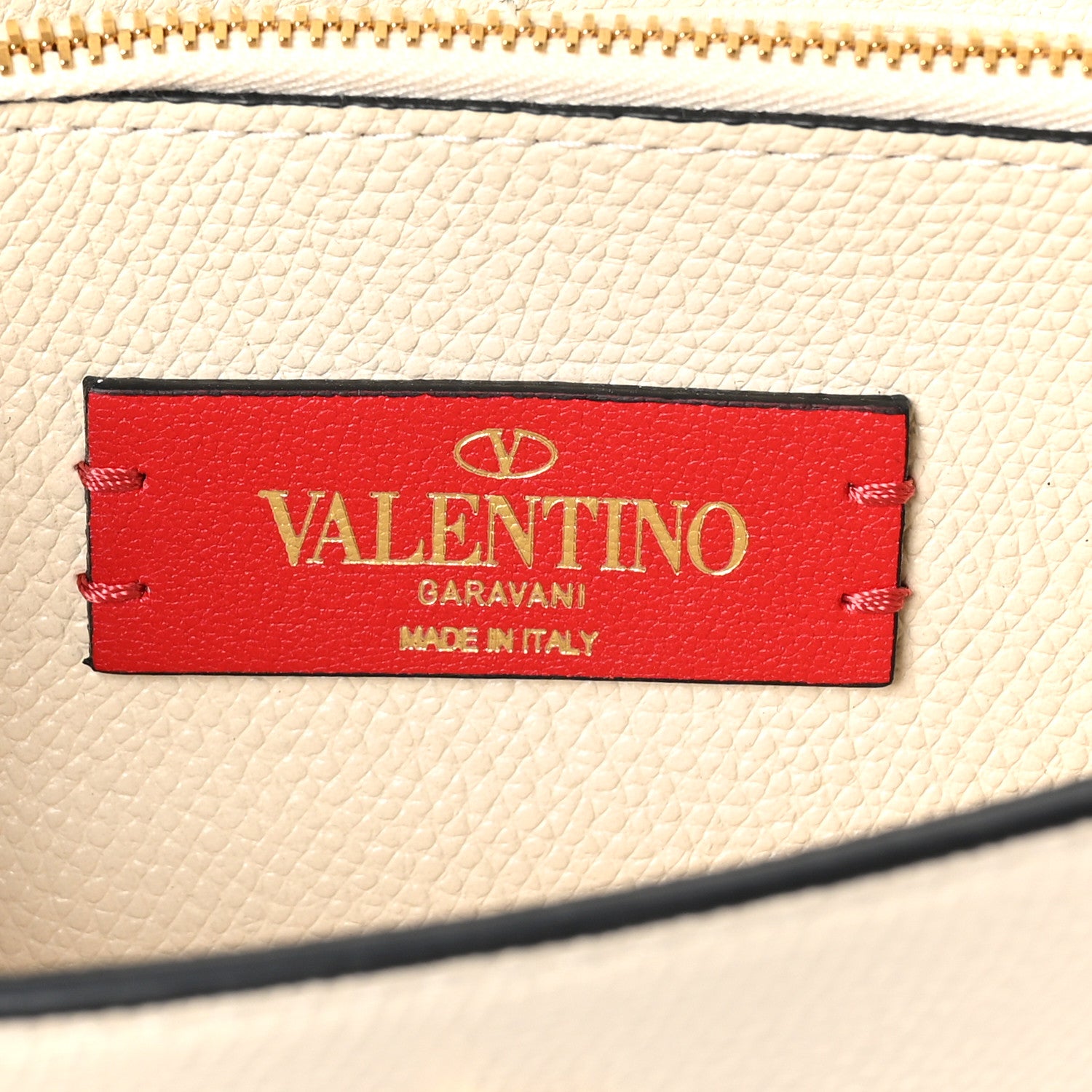 Valentino Garavani Grainy Calfskin VLogo Wallet With Chain Light Ivory 6 of 10