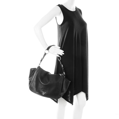 Prada Soft Calf Flap Shoulder Bag Nero Black 2 of 7