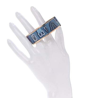 Hermes Enamel Printed Harnais Des Presidents Wide Bracelet 62 2 of 5