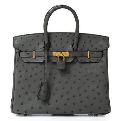 Hermes Ostrich Birkin 25 Gris Meyer 1 of 9