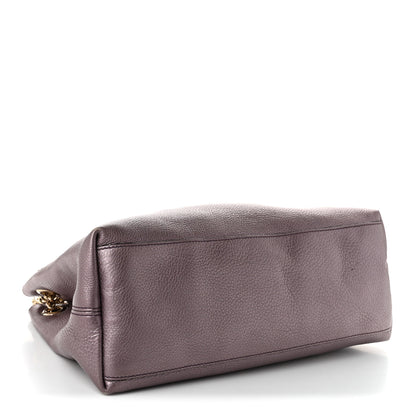 Gucci Metallic Pebbled Calfskin Medium Soho Chain Shoulder Bag Purple 4 of 13