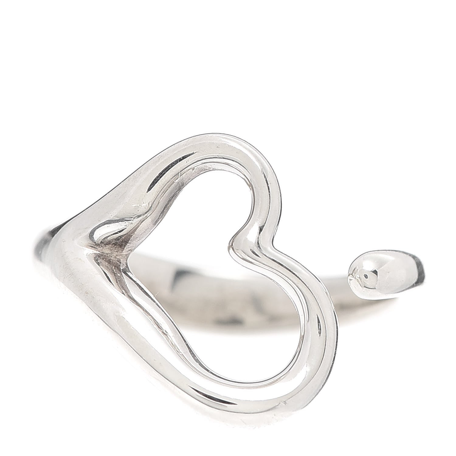Tiffany Sterling Silver Elsa Peretti Open Heart Ring 53 6.5 1 of 4
