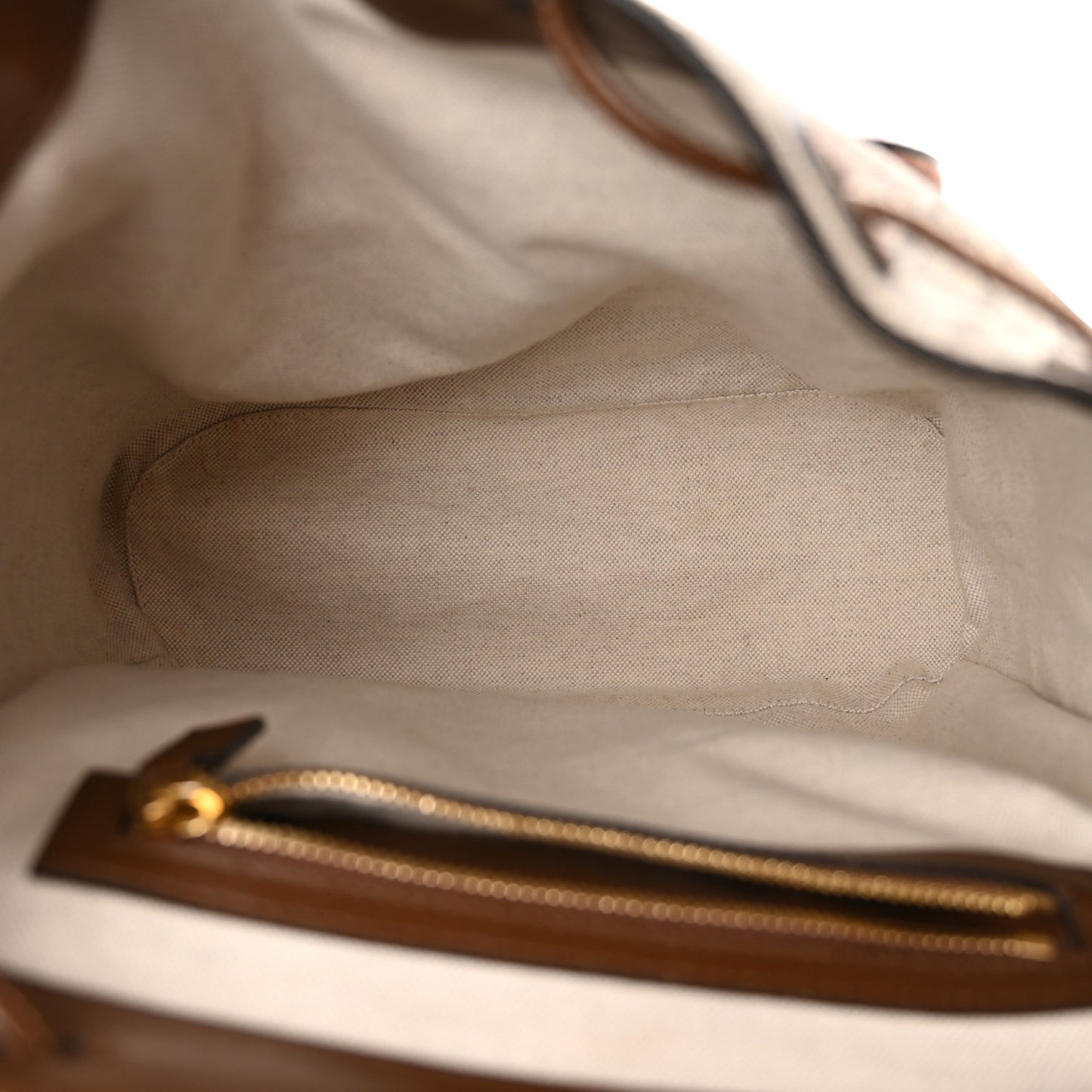 GG Supreme Monogram Azalea Calfskin Retro Interlocking G Buckle Backpack Beige Ebony Brown Sugar