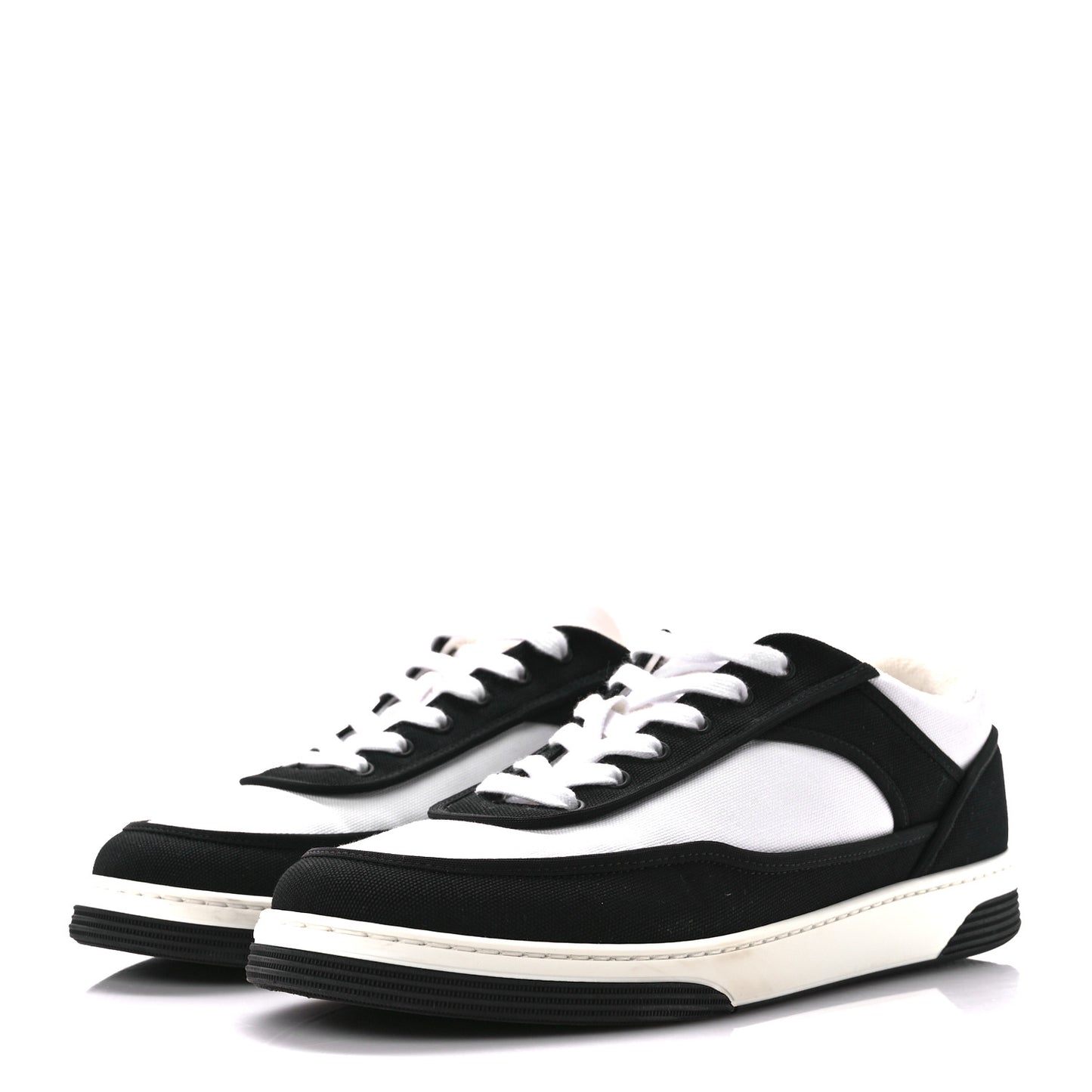 Fabric Womens Logo Sneakers 39.5 Black White