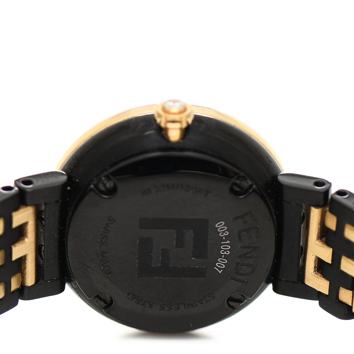 Fendi Stainless Steel Diamond Bezel Blue Mother of Pearl 19mm Fendi Forever Quartz Watch 4 of 5