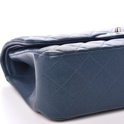 Chanel Caviar Quilted Jumbo Double Flap Dark Blue 8 of 16