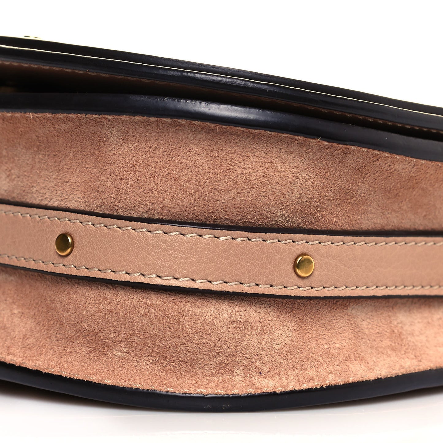 Calfskin Suede Small Nile Bracelet Bag Biscotti Beige