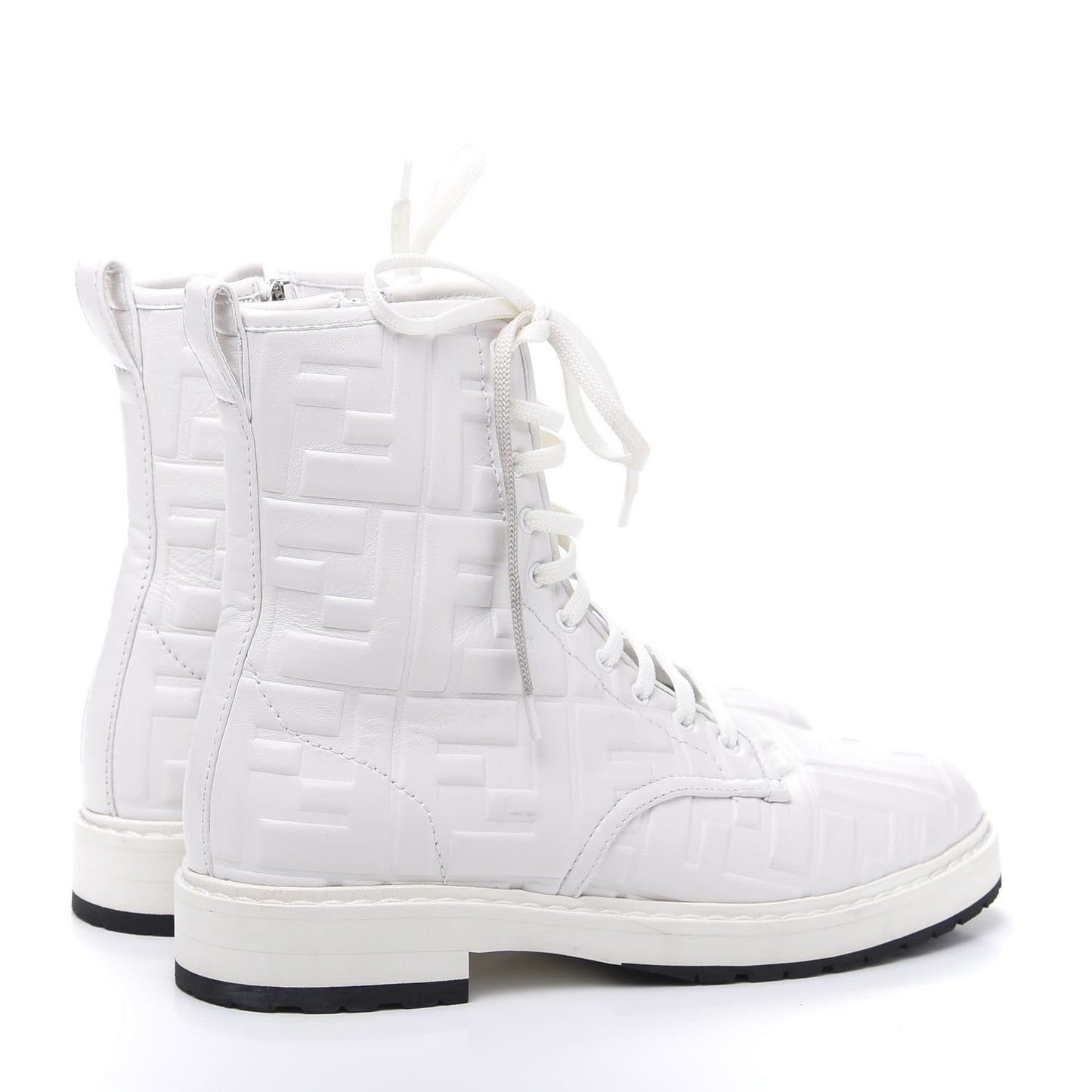 Nappa FF Embossed Womens Biker Boots 38 Snow