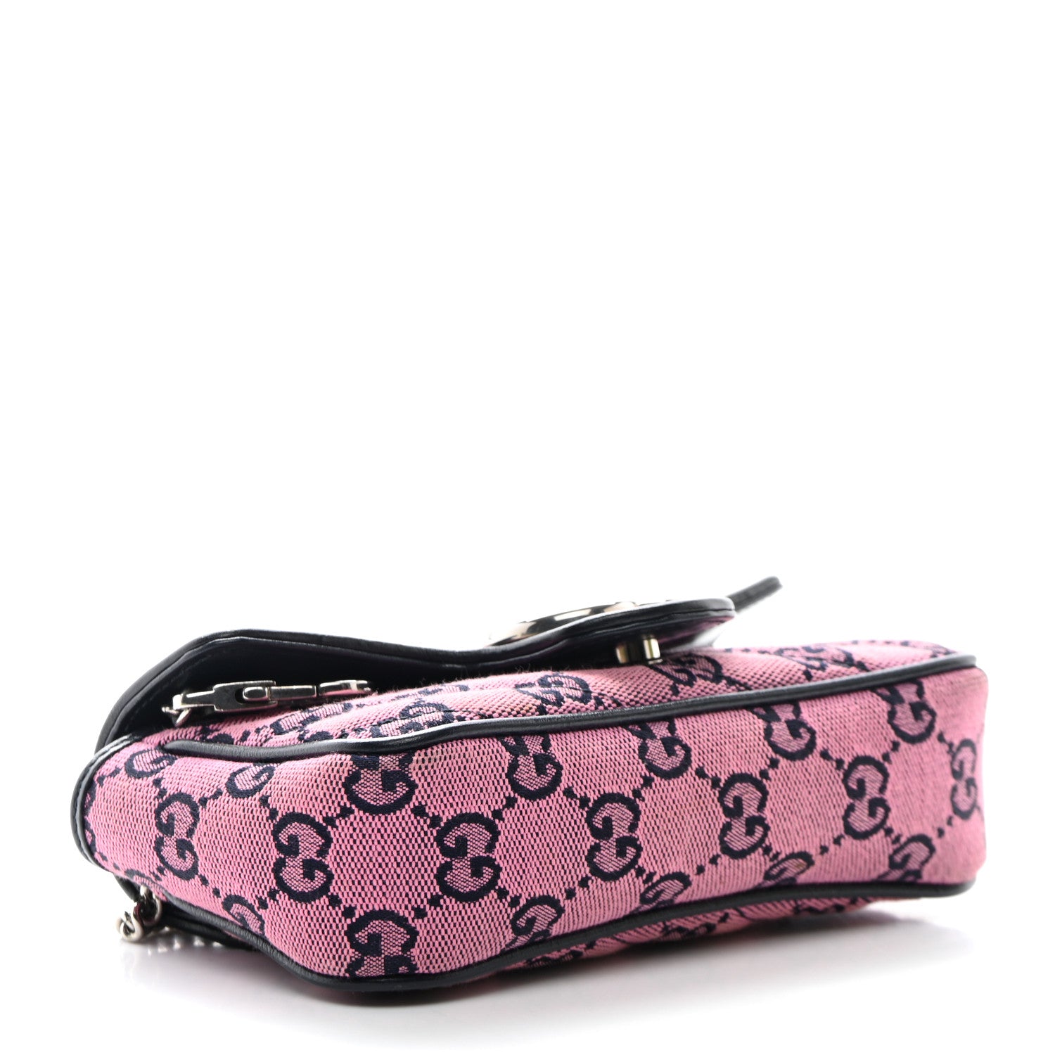Gucci Monogram Multicolor Matelasse Diagonal Super Mini GG Marmont Shoulder Bag Pink Blue 4 of 11