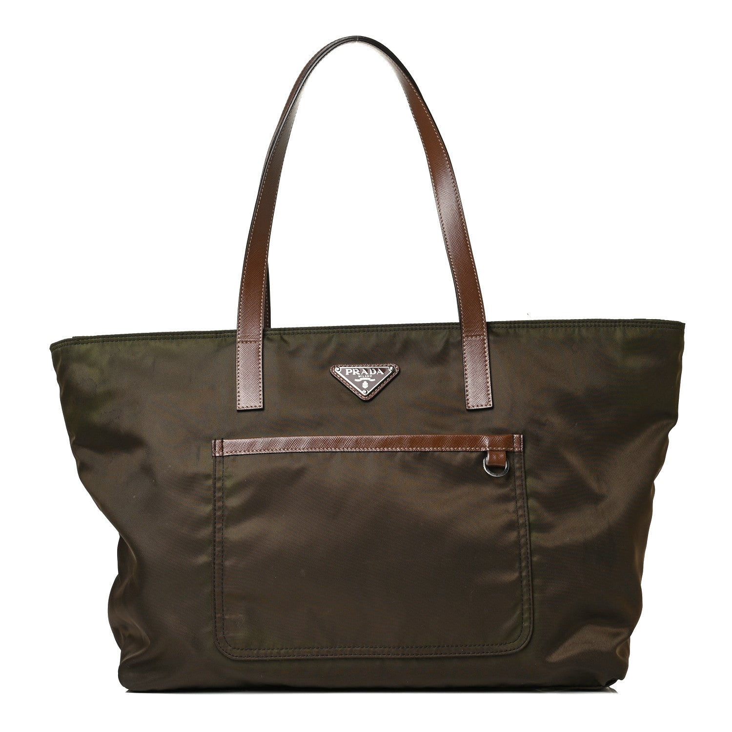 Prada Tessuto Nylon Saffiano Shopping Tote Green 1 of 19