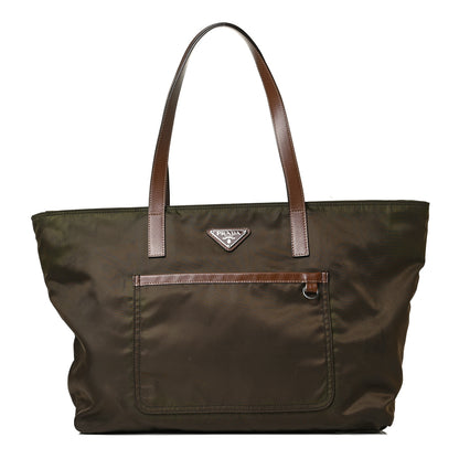 Prada Tessuto Nylon Saffiano Shopping Tote Green 1 of 19
