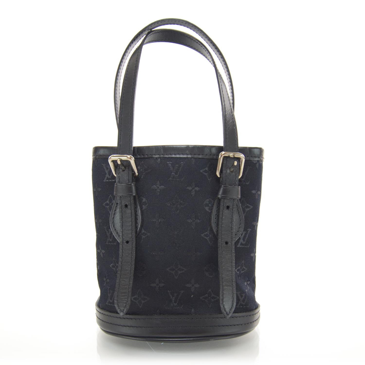 Louis Vuitton Satin Monogram Little Bucket Black 1 of 6