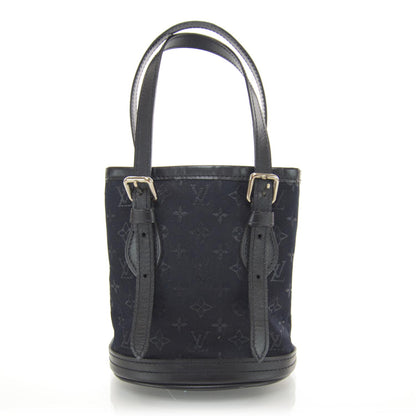 Louis Vuitton Satin Monogram Little Bucket Black 1 of 6