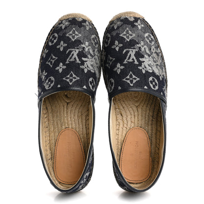 Louis Vuitton Monogram Denim Espadrille Flats 8.5 Blue 2 of 15