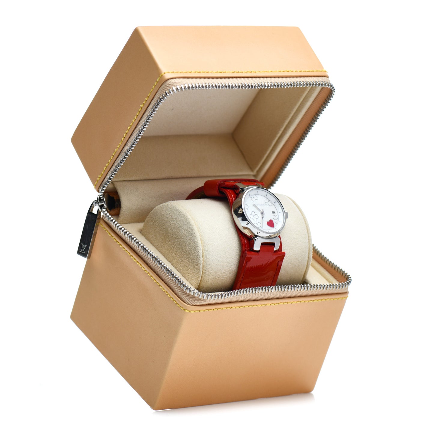 Stainless Steel Vernis 28mm Tambour Lovely Heart Quartz Watch