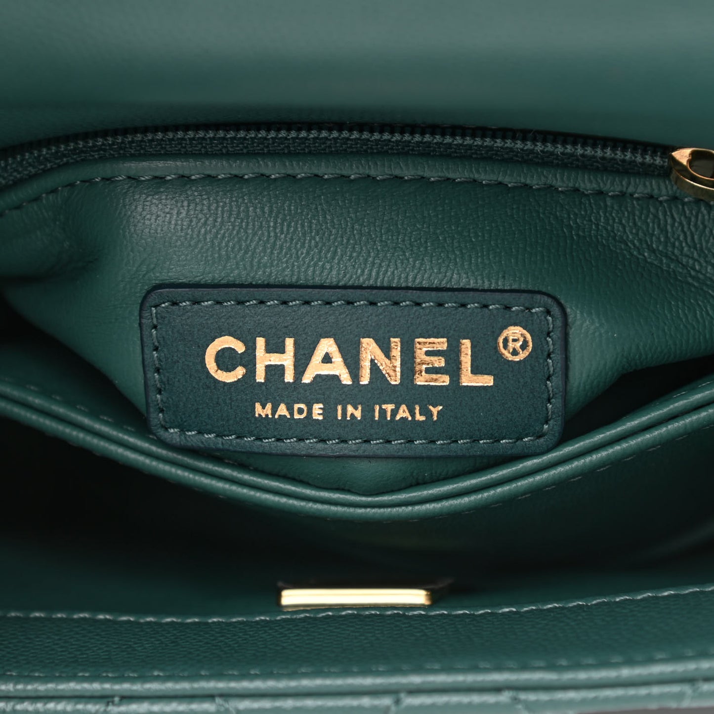 Caviar Quilted Extra Mini Coco Handle Flap Green