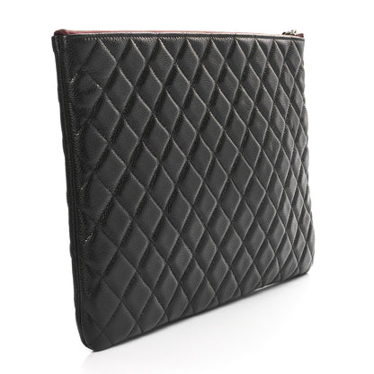 Chanel Caviar Quilted Large Cosmetic Case Black 3 of 11