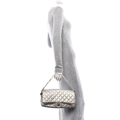 Chanel Metallic Calfskin Quilted Medium Casual Rock Flap Silver 2 of 12