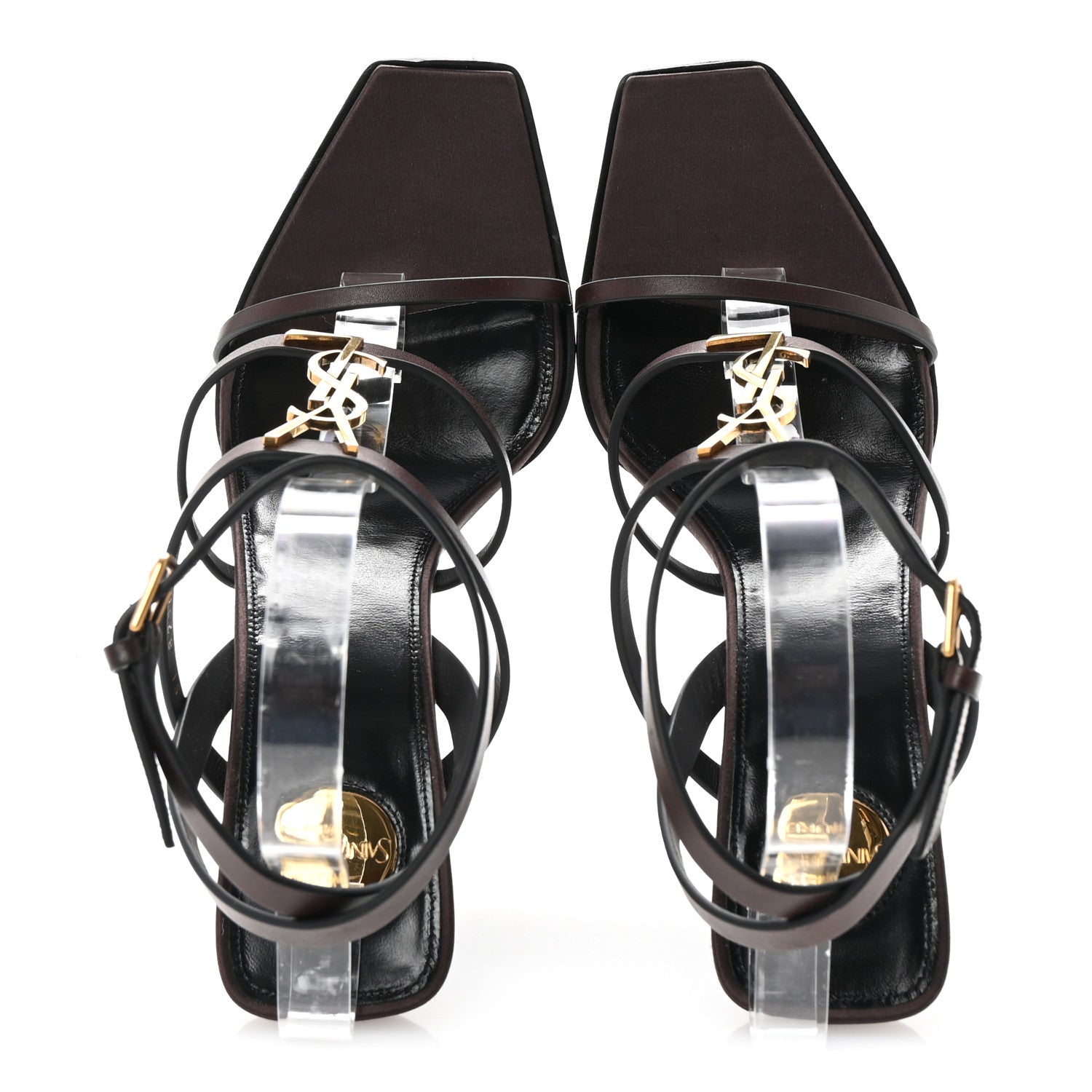 Saint Laurent Calfskin Cassandra 105 Wedges 39 Moro 2 of 9