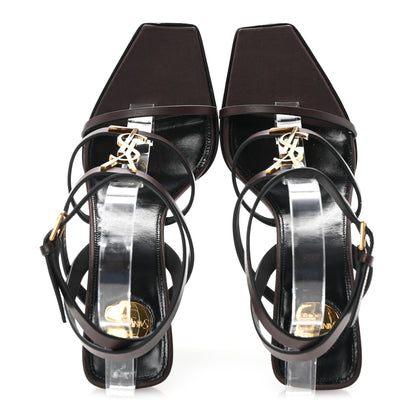 Saint Laurent Calfskin Cassandra 105 Wedges 39 Moro 2 of 9
