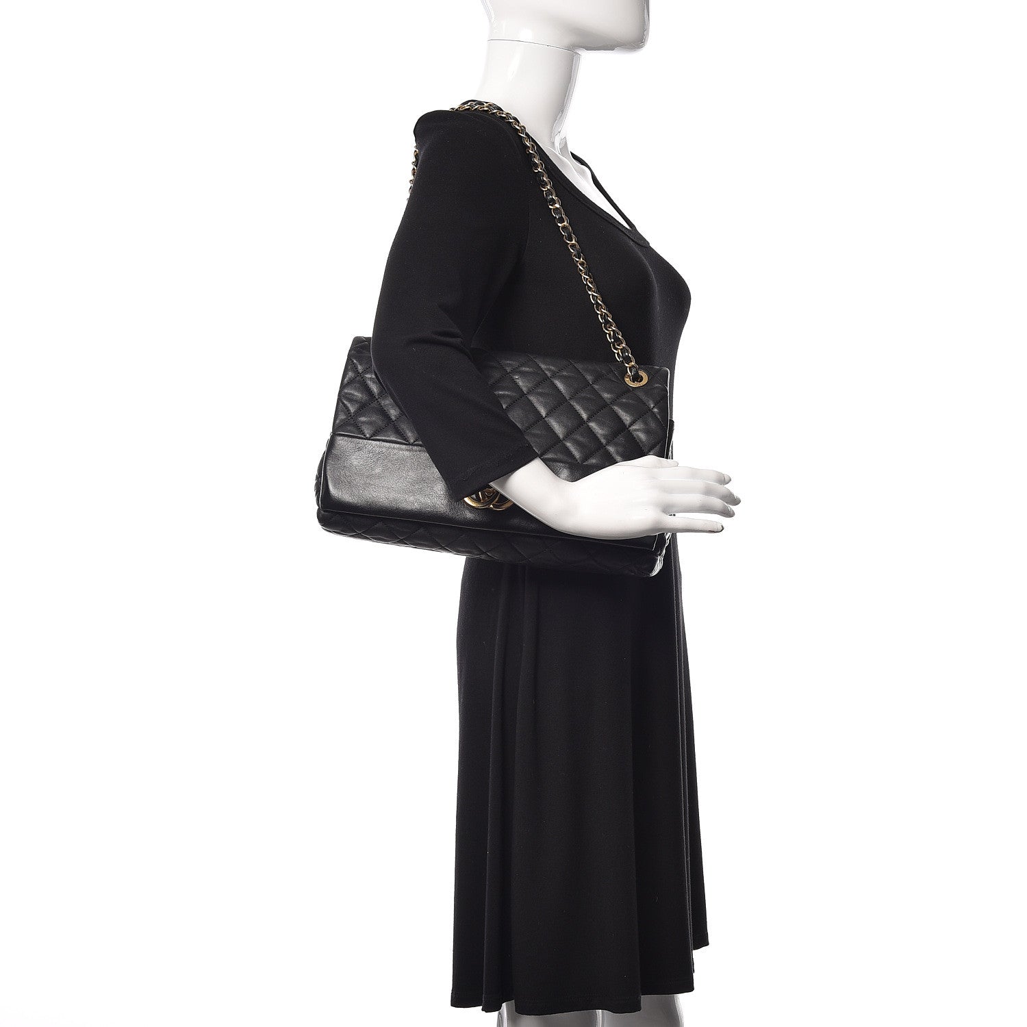 Chanel Calfskin Quilted Jumbo Soft Elegance Flap Black 2 of 16