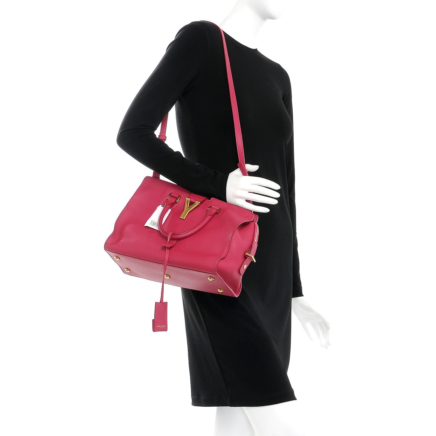 Calfskin Small Classic Y Cabas Fuchsia
