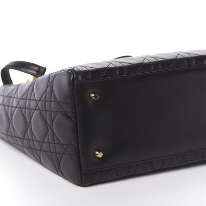 Christian Dior Lambskin Cannage Medium Lady Dior Black 9 of 11