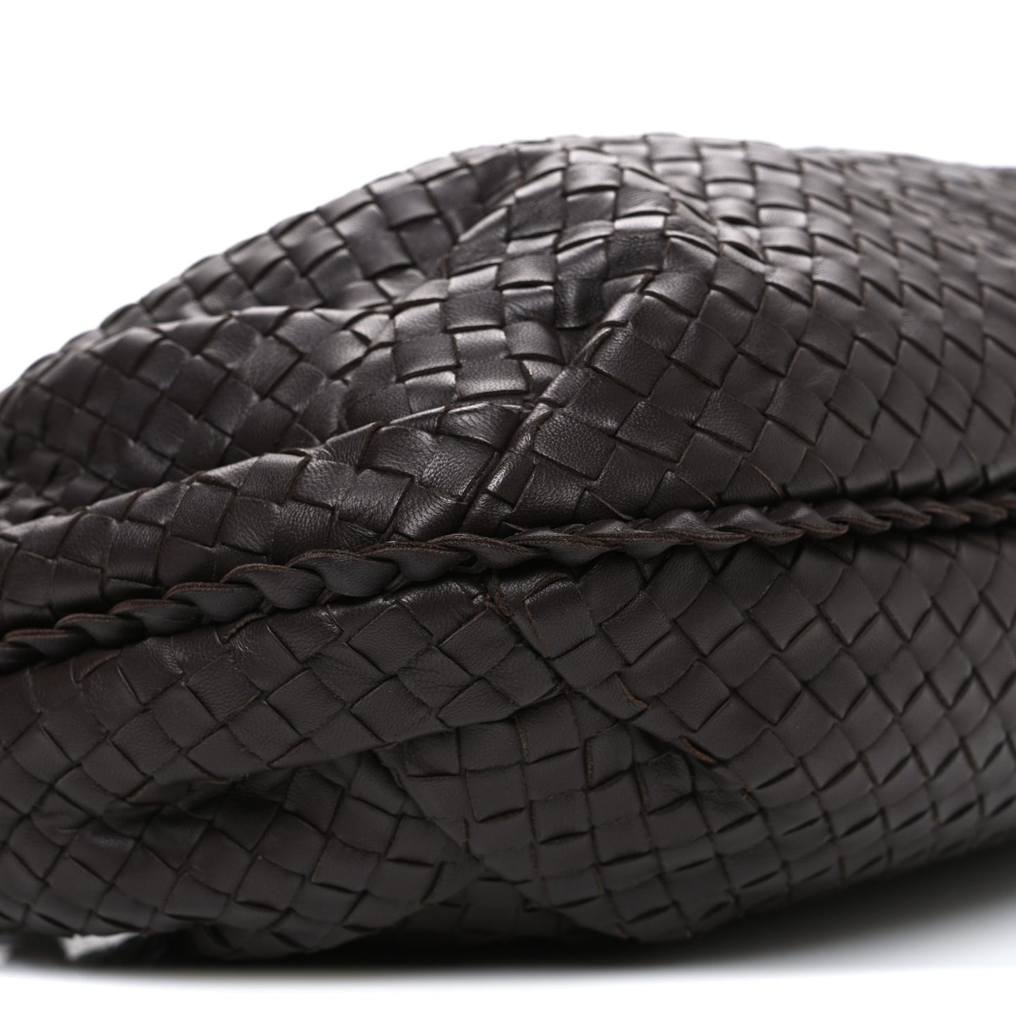 Nappa Intrecciato Medium Belly Veneta Hobo Ebano