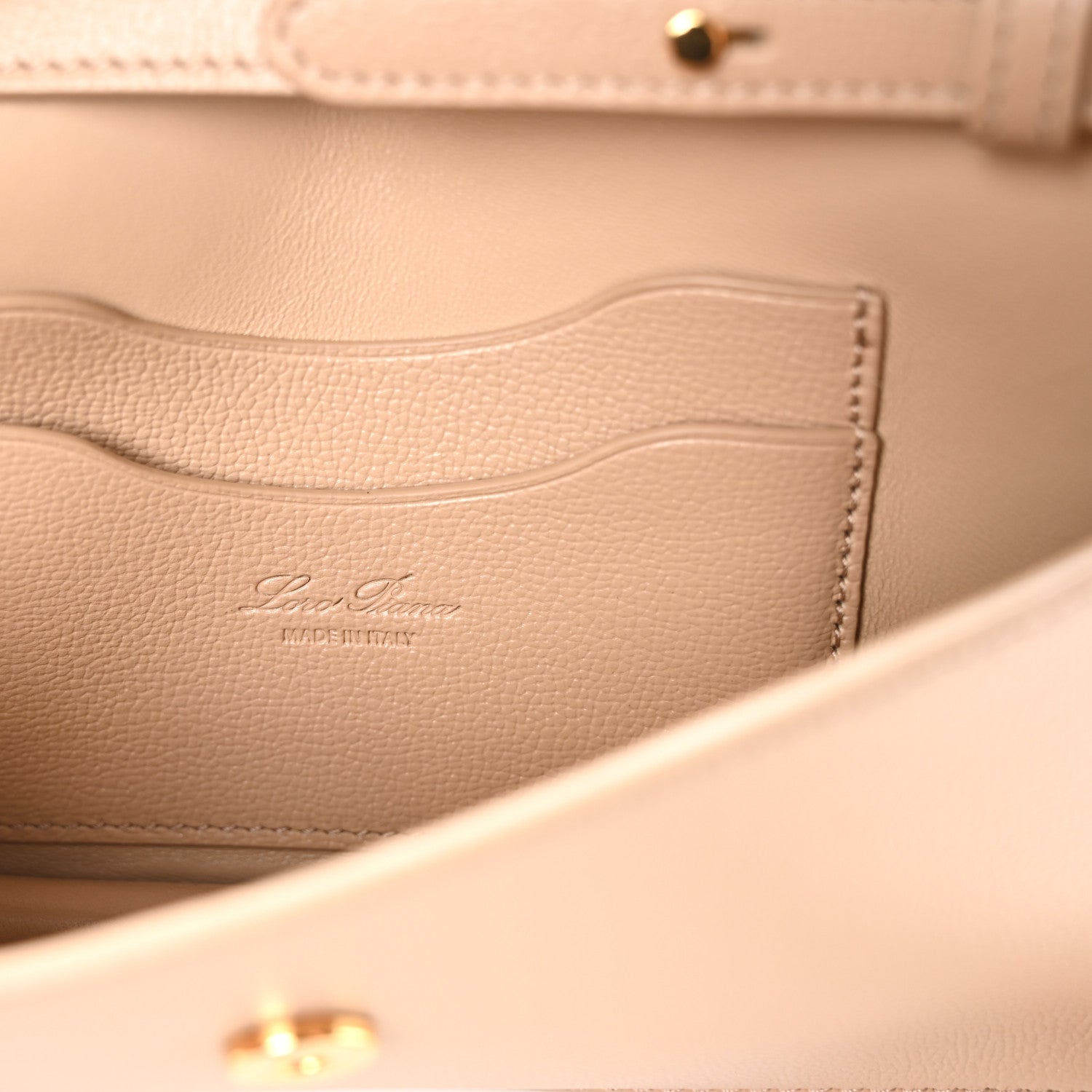 Loro Piana Grained Calfskin Extra Pochette Light Mastic Sun Gold 6 of 9