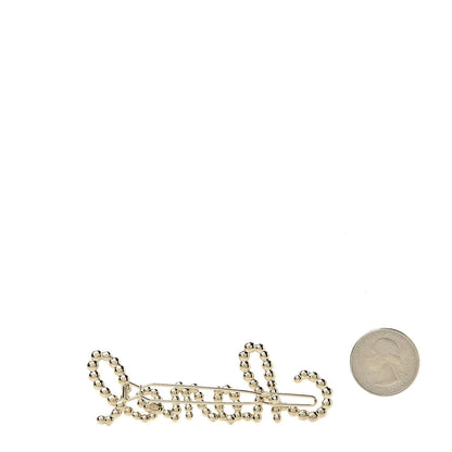 Chanel Metal Glass Swirling Pearls Hair Clip Gold 2 of 4