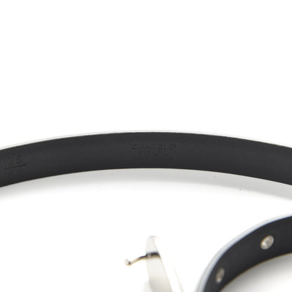 Chanel Glitter Calfskin CC Logo Skinny Belt 75 30 Silver 5 of 6
