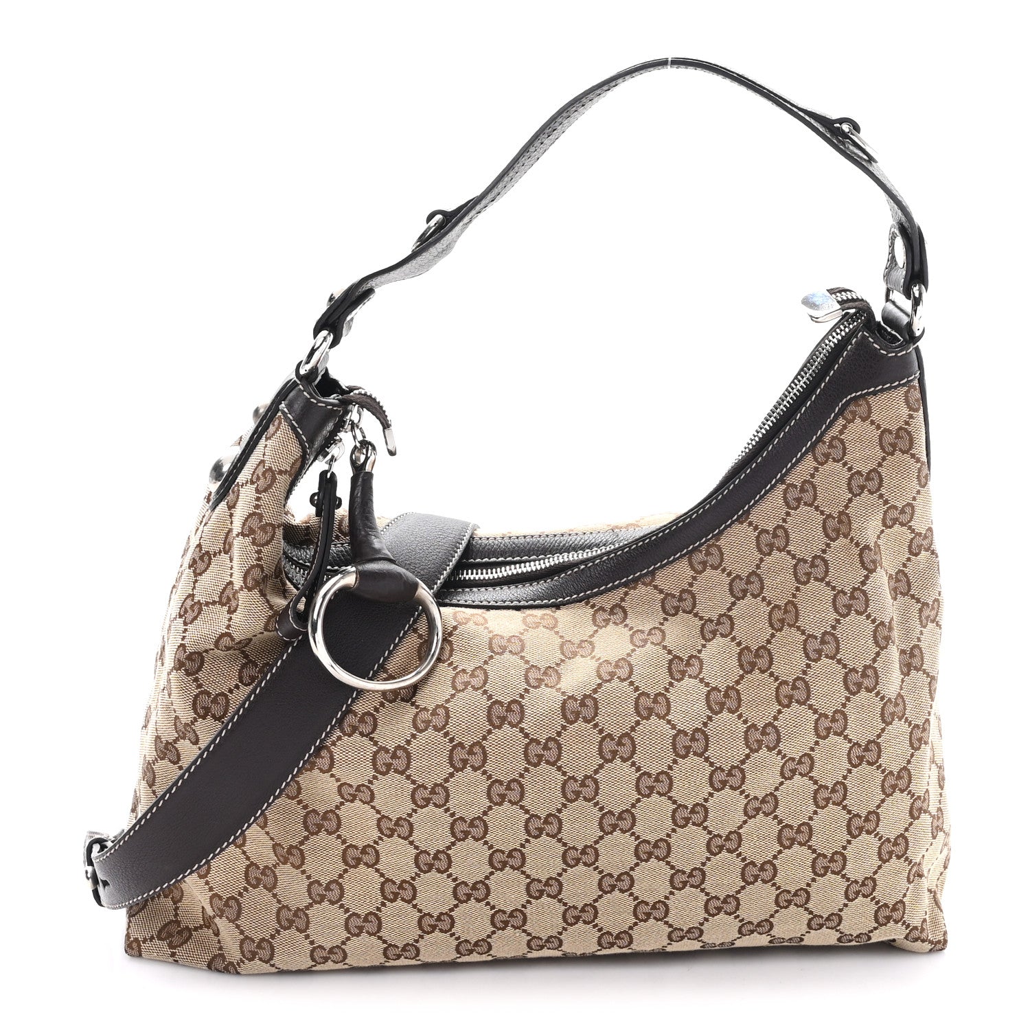 Gucci Monogram Medium Icon Bit Hobo Dark Brown 1 of 10