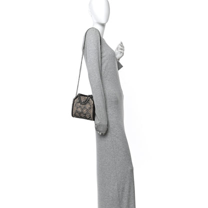 Stella McCartney Crystal Embroidered Jacquard Tiny Falabella Tote Chocolate Cream 2 of 10
