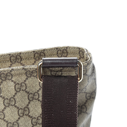 Gucci GG Supreme Monogram Medium Flat Messenger Bag Dark Brown 12 of 12