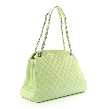 Chanel Patent Quilted Large Just Mademoiselle Bowling Bag Light Green 3 of 12
