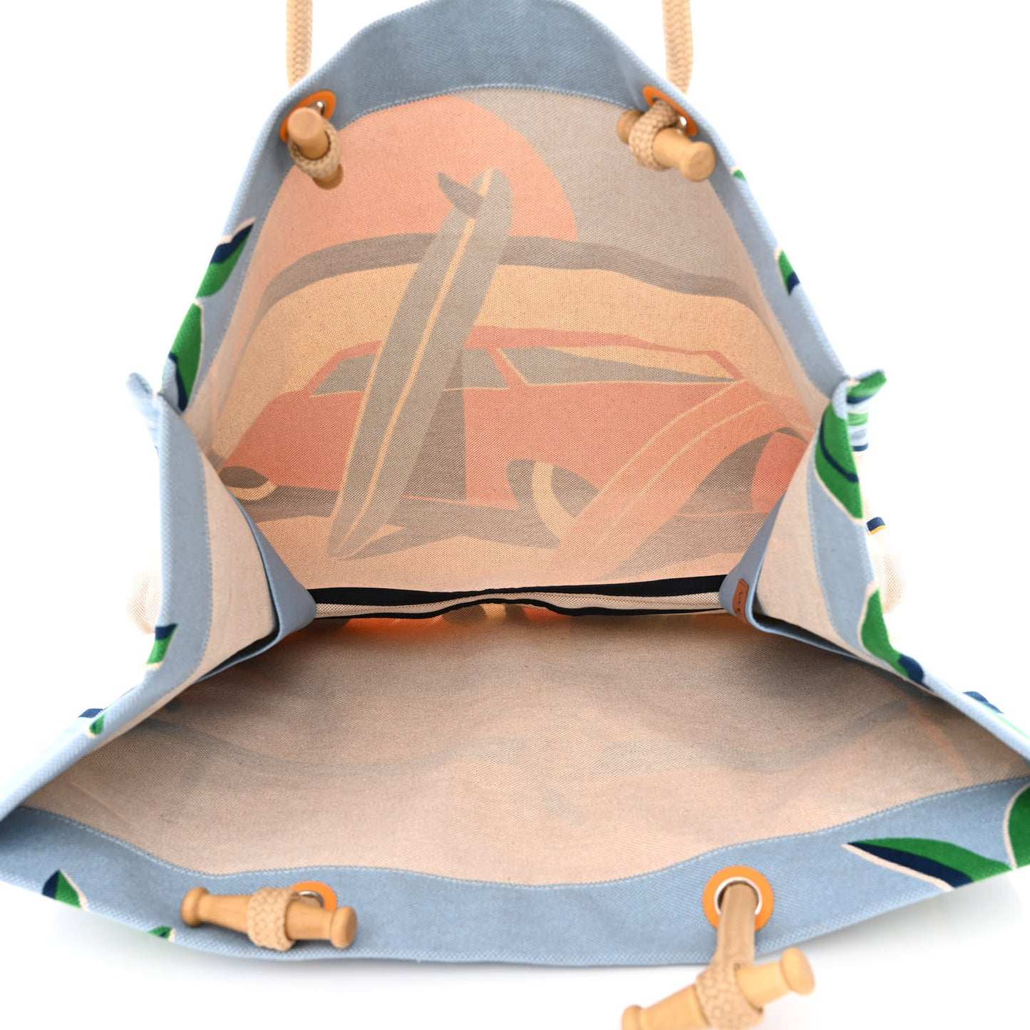 Canvas Apres la Vague Beach Bag Orange Bleu