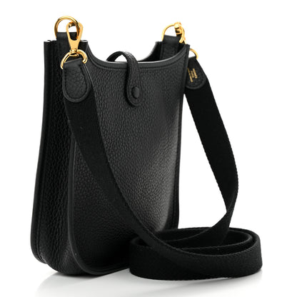 Hermes Taurillon Clemence Evelyne TPM Black 3 of 11