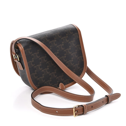 Celine Triomphe Canvas Medium Folco Bag Tan 3 of 9